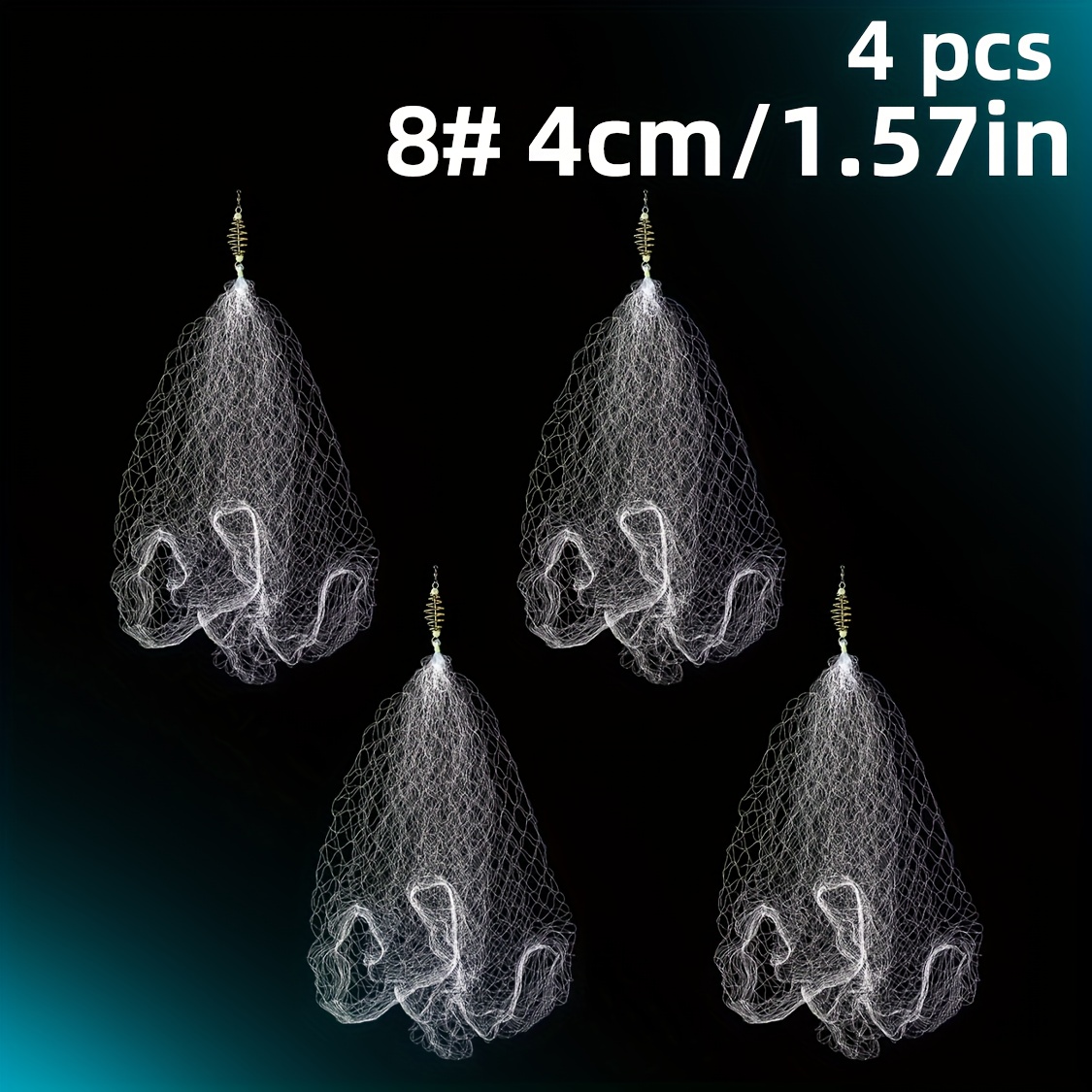 A Pack Of 4 Traps, Hook Nets, Nets, Beads, Carbon Steel Bait Cages, Shallow Casting Bait Fishing Traps, Trap Nets, Providing Fishing Additions For