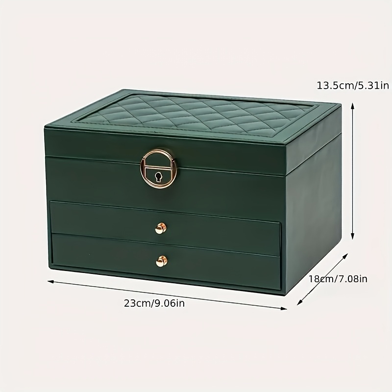 luxurious jewelry organizer box with lock - large capacity   display case for necklaces, earrings bracelets & watches in   leather  . ideal gift or home/salon storage solution, jewelry boxes Product details 2