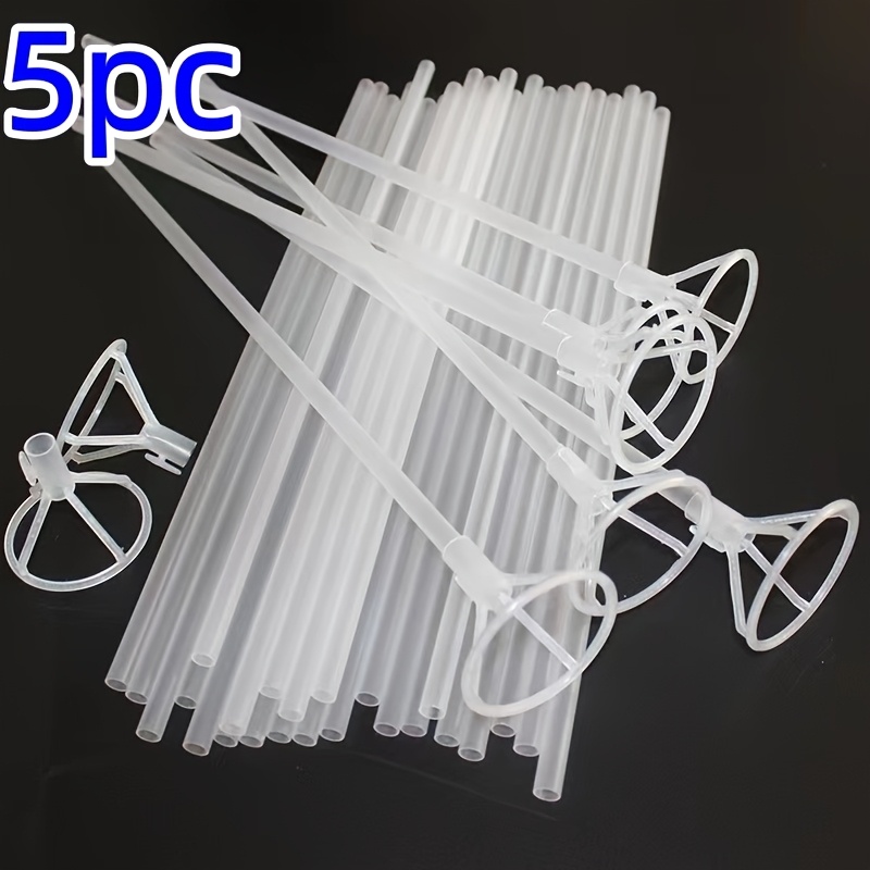 TEMU per palline pompon da 5/10/20/40 pz, aste trasparenti ispessite ad da 40 cm con per palloncini satinati, supporti per palloncini con palline