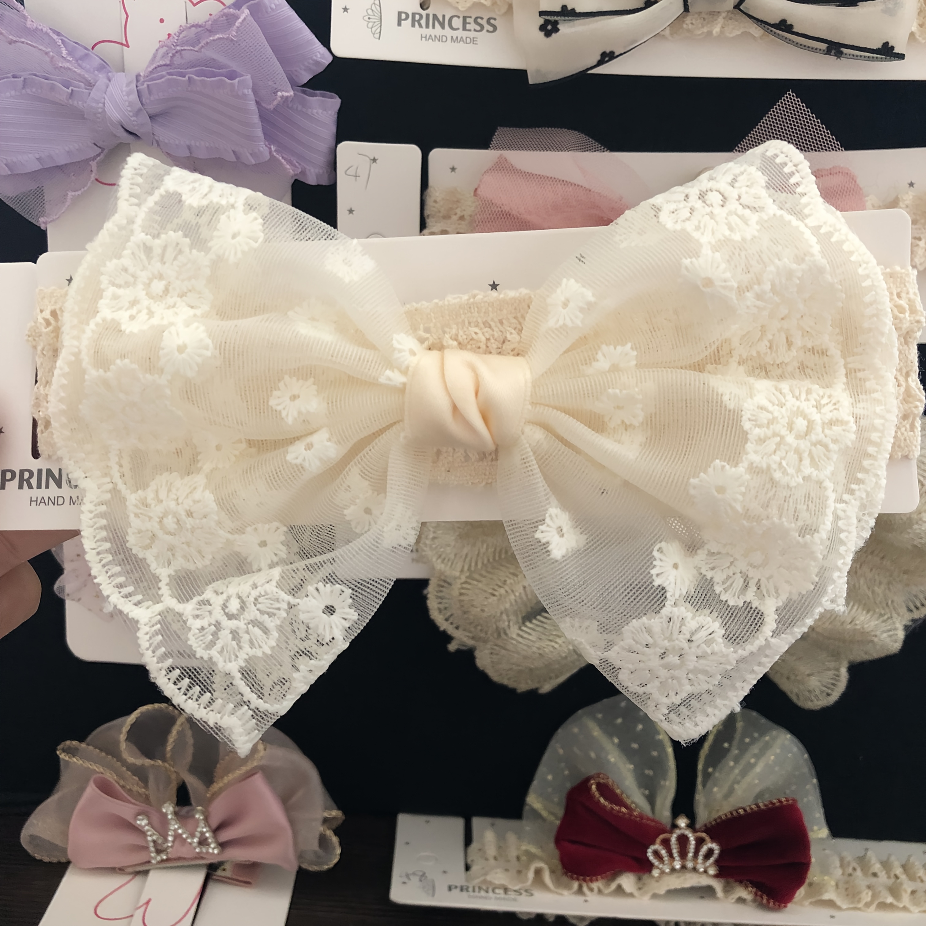 E-shop Gesprenstes, übergroßes Schleifen-Haarband, bezauberndes Haar-Accessoire, elegant und vielseitig, geeignet für , Fotografie, Urlaub und Partys