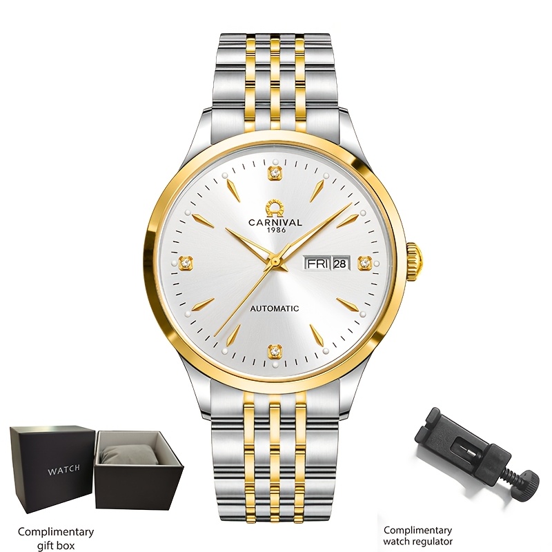 [i&w Carnival] 's Mechanical Watch, Automatic Self-winding, Synthetic Sapphire, Waterproof Wristwatch, Holiday Gift