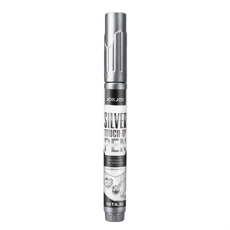 TEMU Stylo Marqueur pour Bijoux en Argent, Stylo de Retouche Argenté à Pointe Fine à Séchage Rapide pour Réparation de Rayures sur Métal, Outil de de