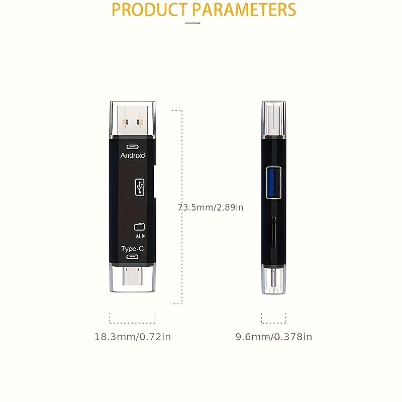 Ultimate 5-in-1 USB Type-C/USB/Micro USB/TF/SD Card Reader OTG Adapter with Dual USB-C & USB-A Ports, Includes 8X Multi-Format Data Cables 4 Ultimate 5-in-1 USB Type-C/USB/Micro USB/TF/SD Card Reader OTG Adapter with Dual USB-C & USB-A Ports, Includes 8X Multi-Format Data Cables - Image 4
