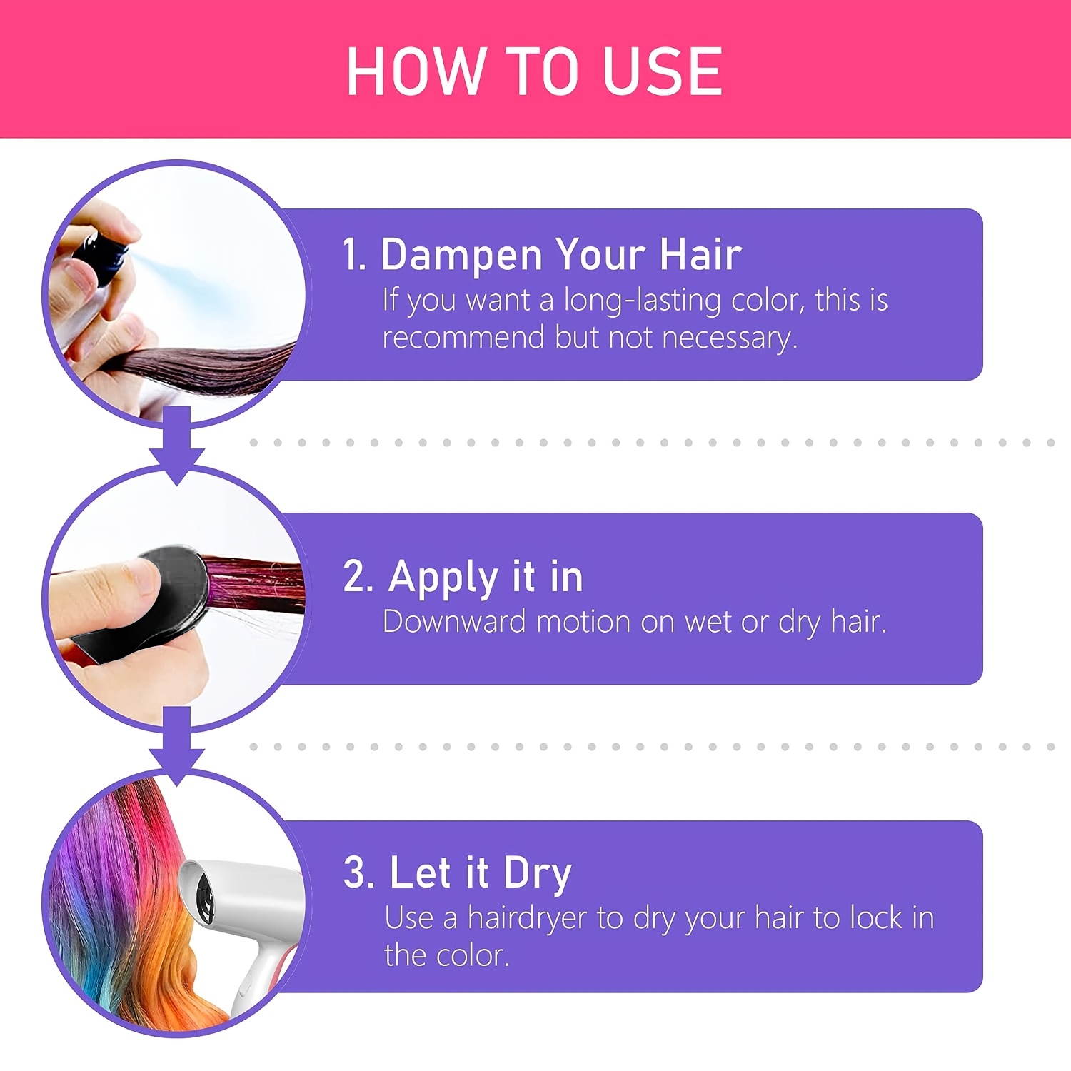 6pcs set hair chalk non sticky washable hair dye hair chalk for girls with dark hair blonde vibrant temporary hair color for parties   out with shampoo Product details 1