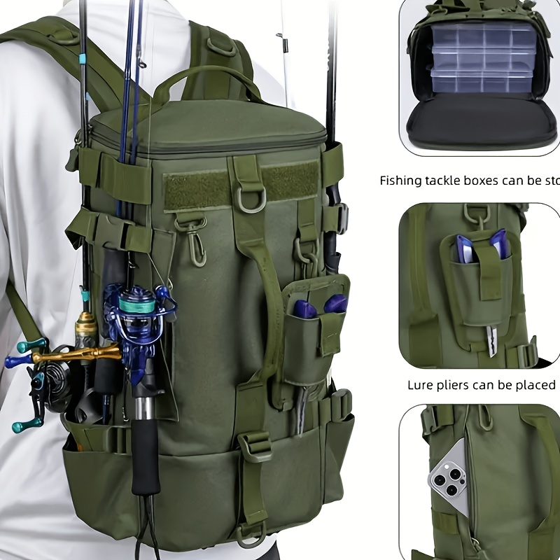 multifunktionaler outdoor, angel- und reise-rucksack - outdoor camping- und wander-rucksack - herrenrucksack - exquisite geschenkidee mit fünf aufbewahrungsfächern, kann angelgerät und einige kleine gegenstände aufnehmen, sehr kostengünstig