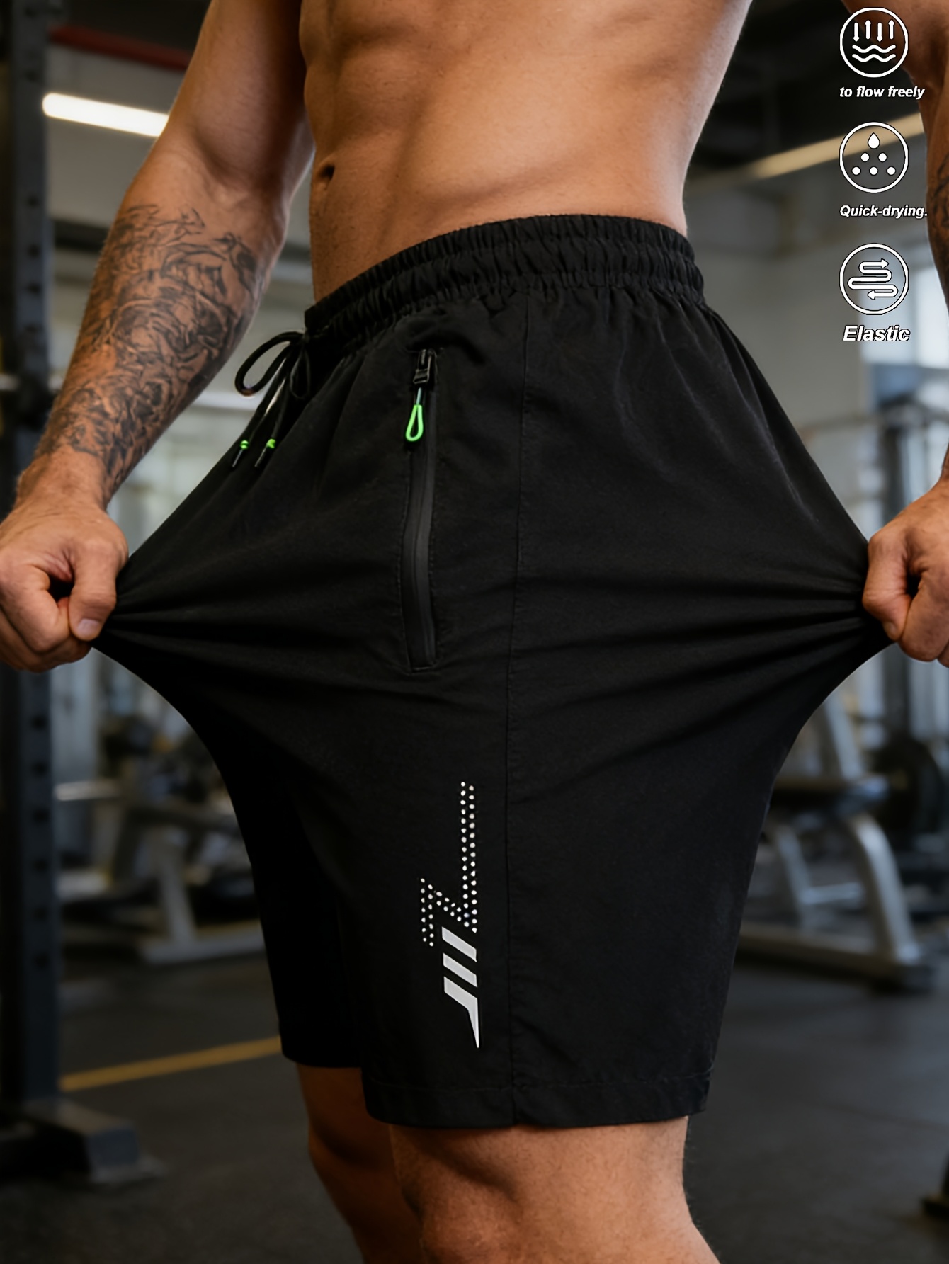 mens fashion casual shorts lightweight non stretch asymmetrical hem drawstring closure side zipper pockets for summer