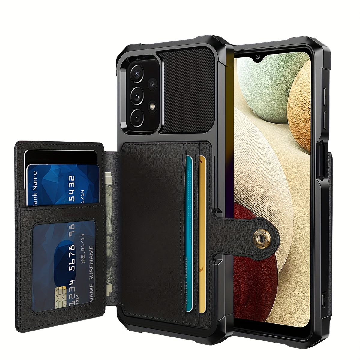 ZM03 Card Holder Faux Leather Case for 5G 5G Mobile Phone, with Card Slot, Compatible with Magnetic Car Mount, Heavy Duty Shockproof Durable Soft TPU Back Faux Leather Flip Wallet Cover - Image 53