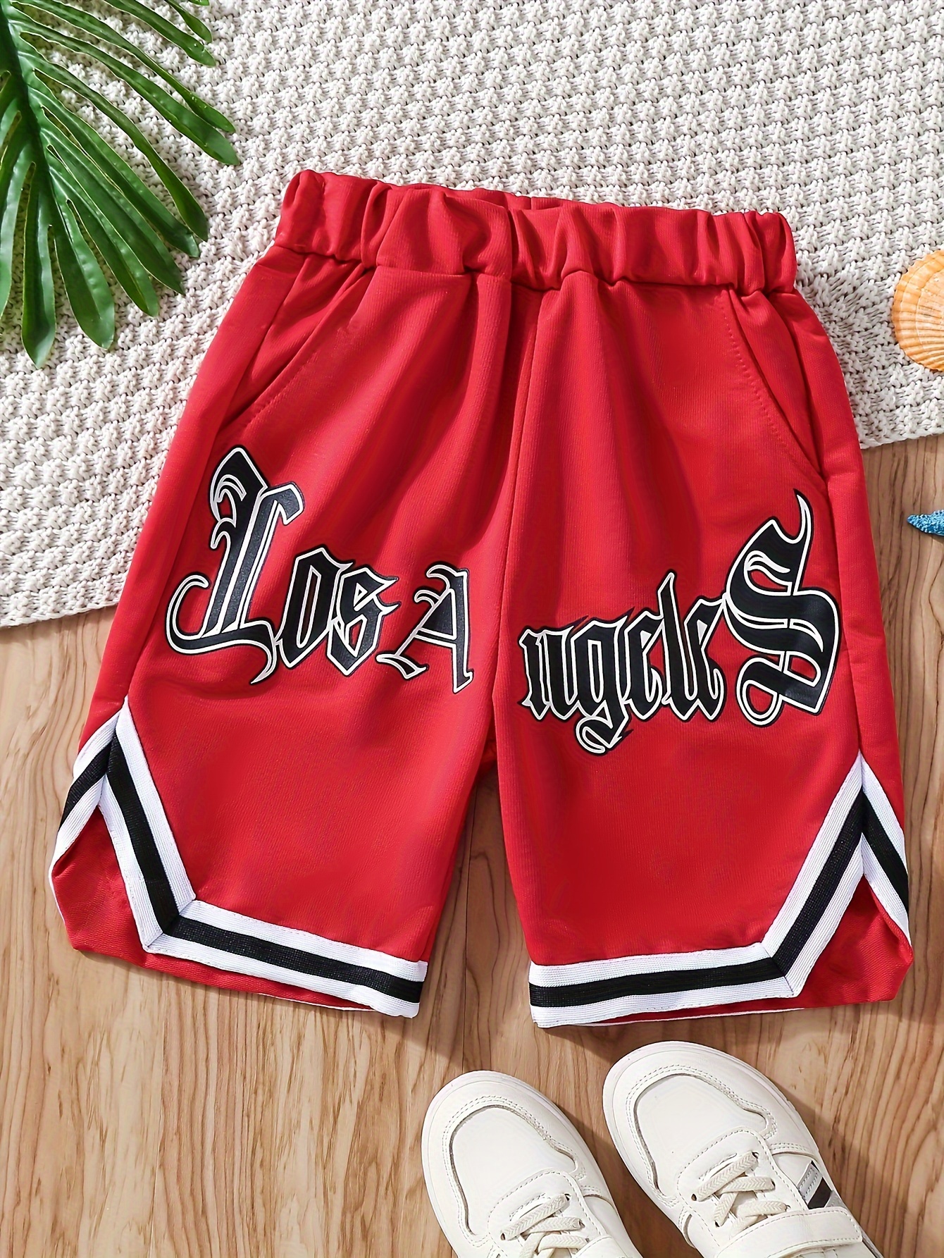 Boys red basketball shorts online