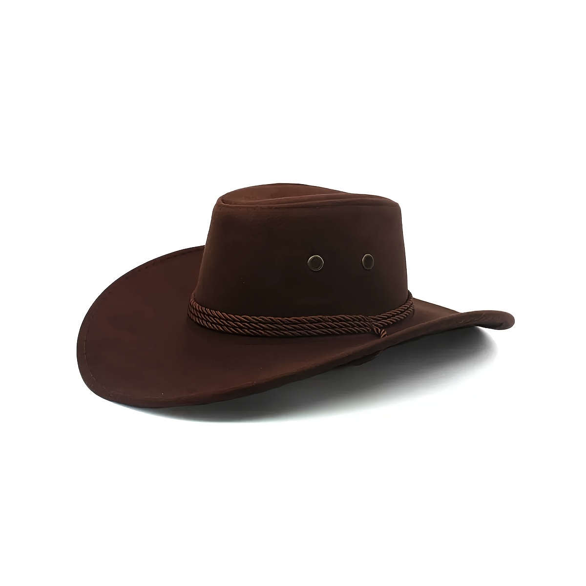 TEMU 1 Brown And Black Cowboy Hat, Suitable For Carnivals, Vacations, And Clothing Coordination