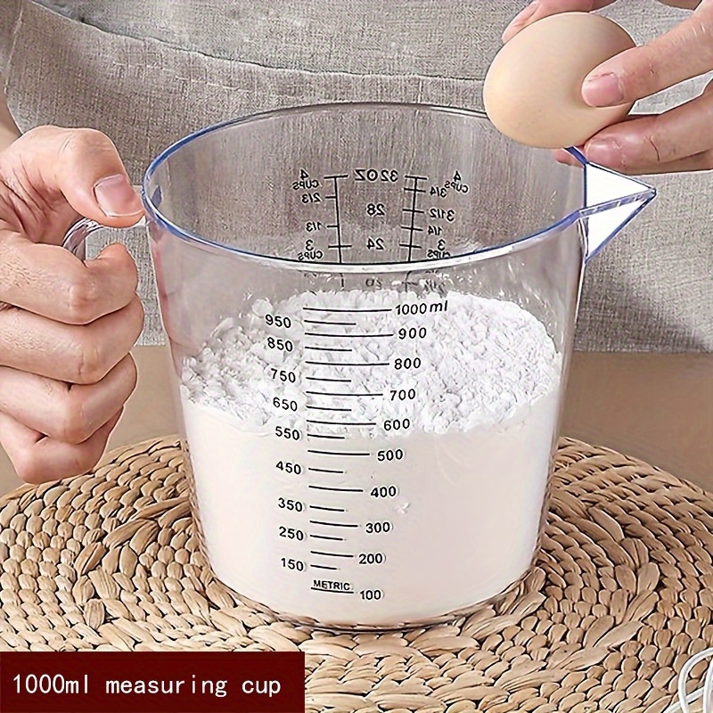 

1000ml Durable Plastic Measuring Cup With Easy-to-read Scale - Essential Kitchen Gadget