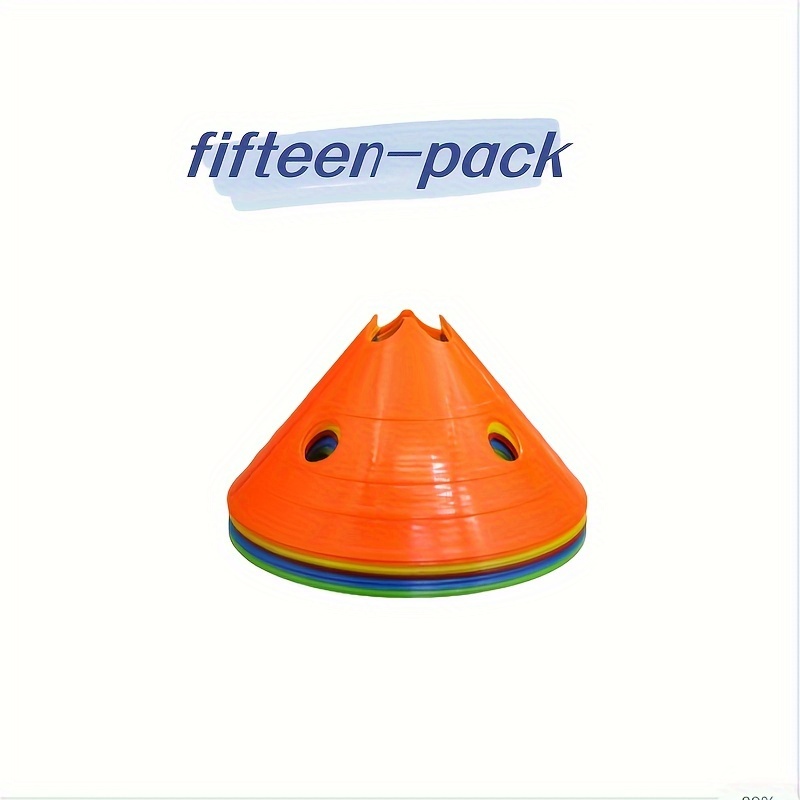 TEMU [15pcs Mixed Color Speed Training Cones] 15pcs Mixed Color Speed Training Cones, Durable Pe Sports Cones, For Agility, Football, Soccer, Sports