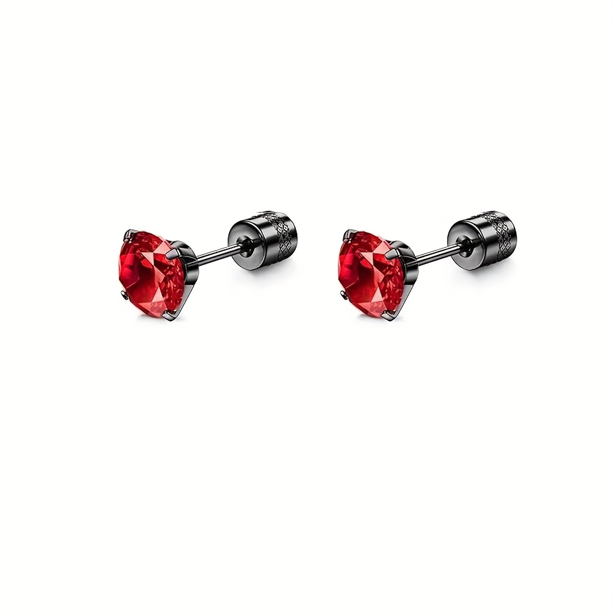 Image of 2pcs 316l Surgical Steel Studs Earrings For Women Men, Hypoallergenic Stainless Steel Cubic Zirconia Ear Lobe Earrings For Ears Cartilage Helix Piercing