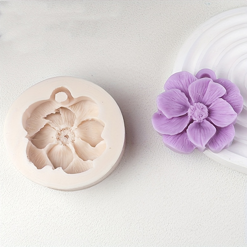 Image of A Set Of Silicone Molds For Flower-shaped Aromatherapy Plaster Hangings, The Silver Lotus Design, Suitable For Candle Making And Baking Tools, As Well As Resin Craft Decorations