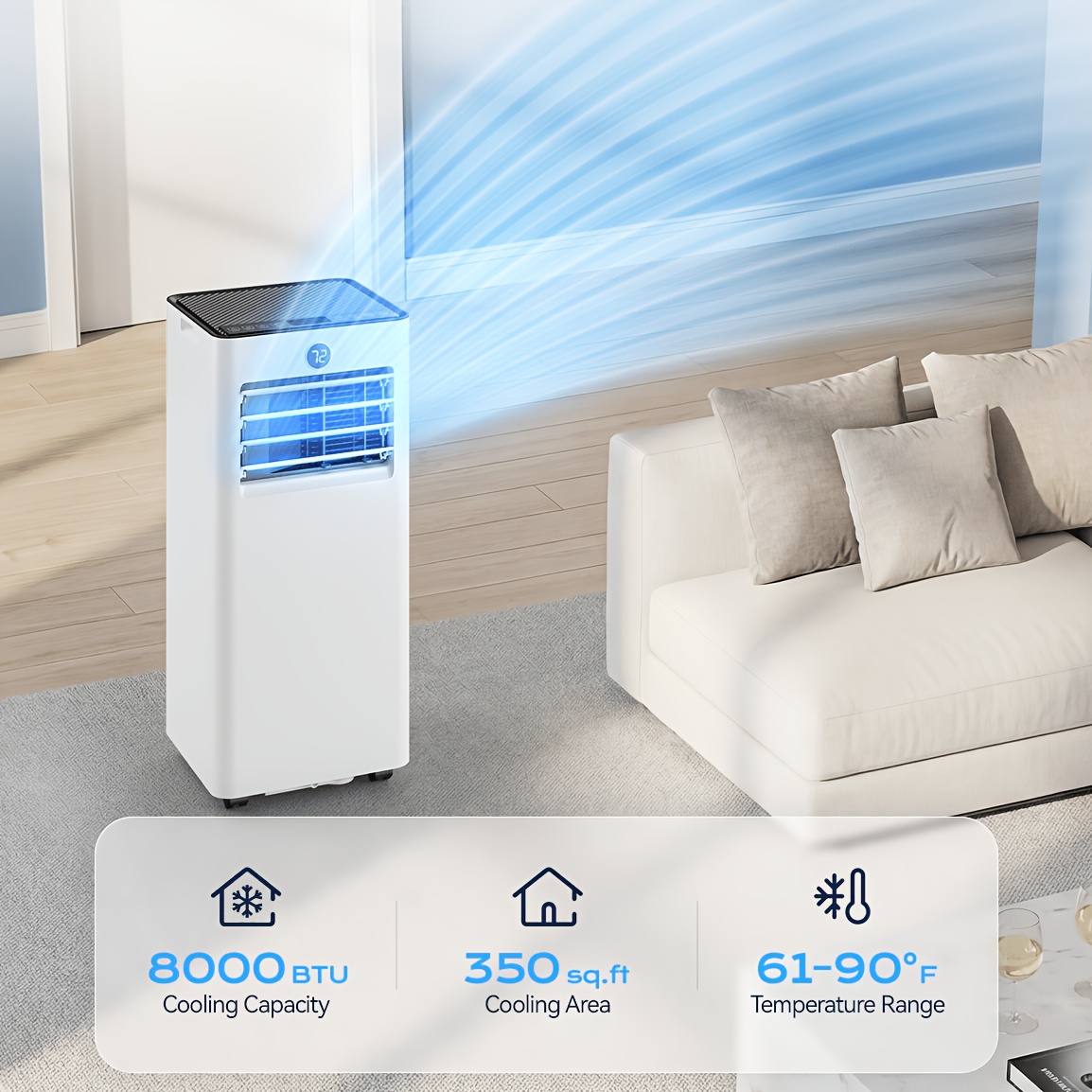 8000/10000 BTU Portable Air Conditioner, AC Unit with Remote... product image 5