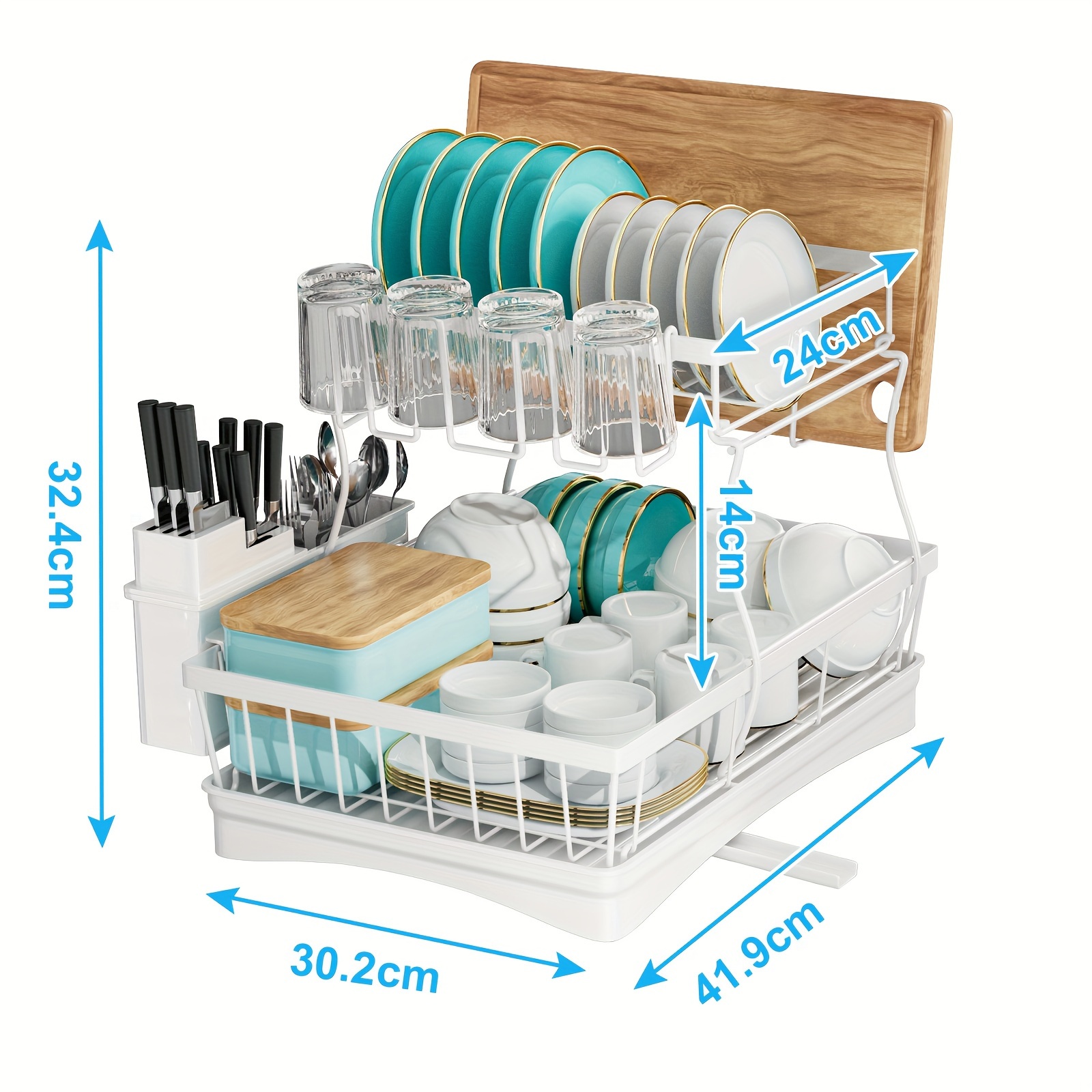 space saving 2 layer high capacity sink with bowl and dish holder above   with cutting board bowl and cup holder kitchen organizer durable Product details 5