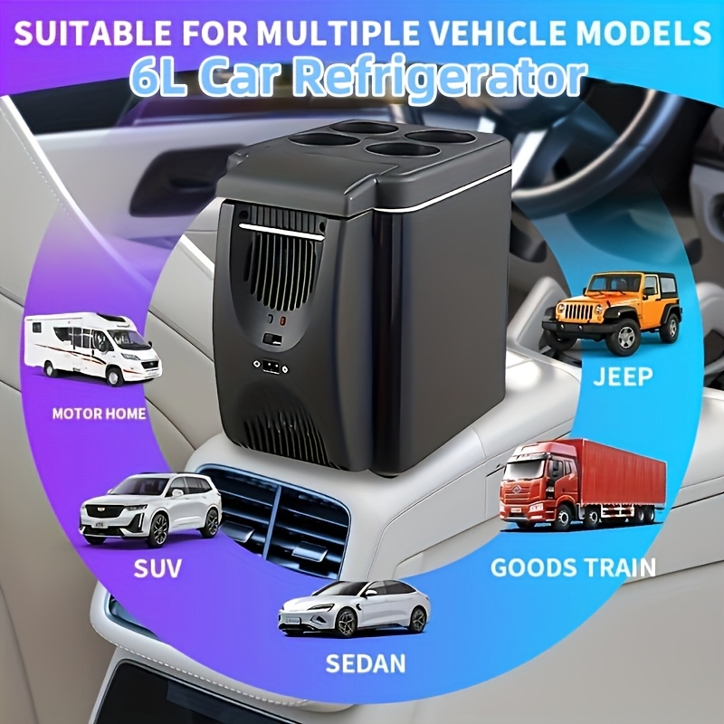 immagine dell'articolo frigorifero da auto portatile mini -   e alimentato a 12 volt - capacità 6l, per   su  , campeggio,   allaperto, frigorifero per   e auto