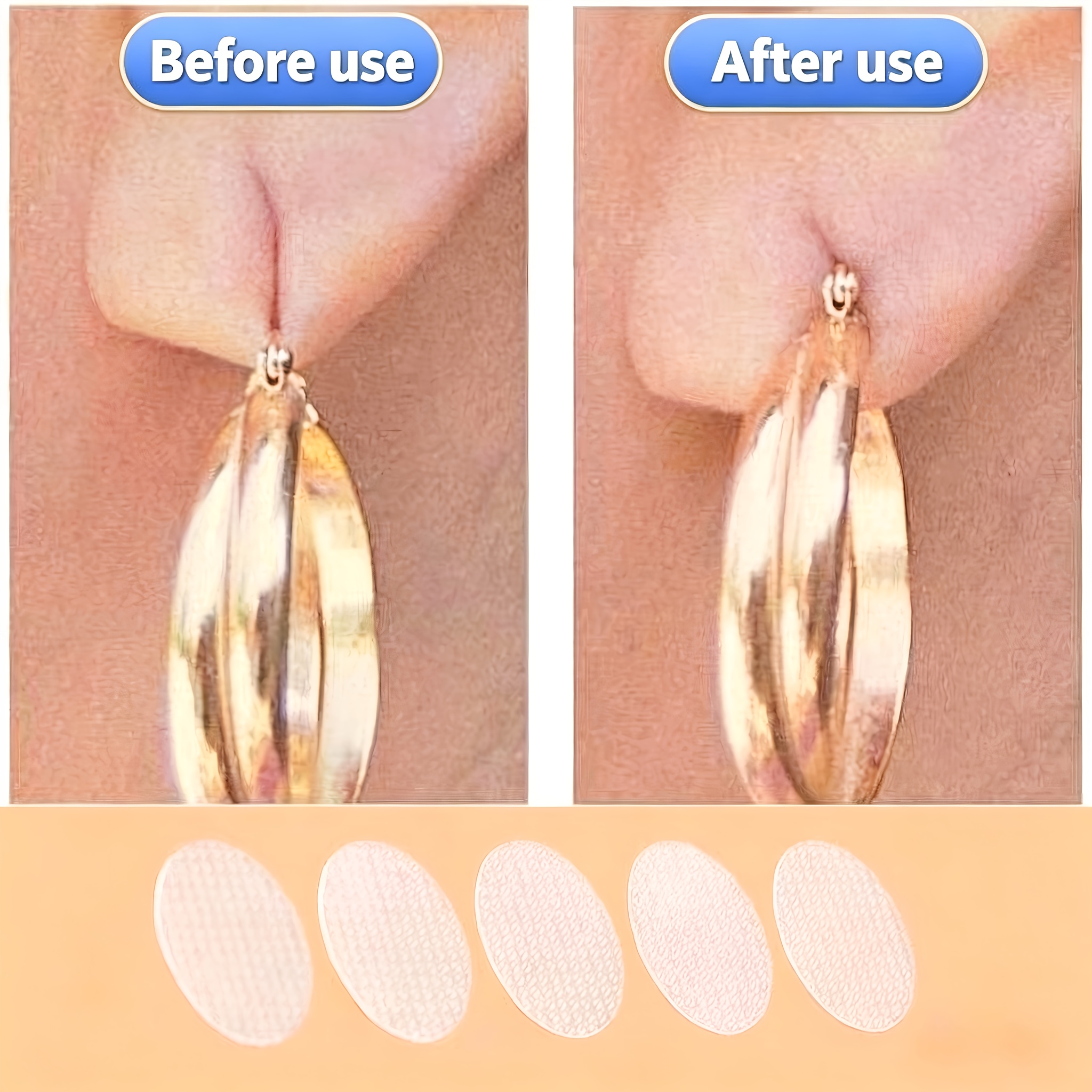 Invisible Transparent Earring Support Patch, Comfortable Adhesive
