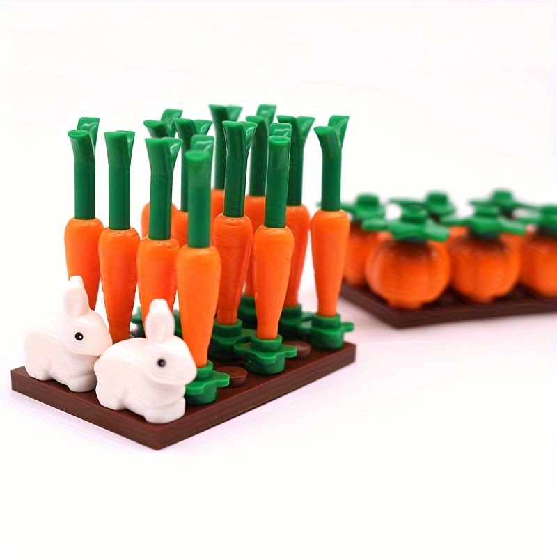 Halloween Pumpkins Patch Carrot Field Building Block Set