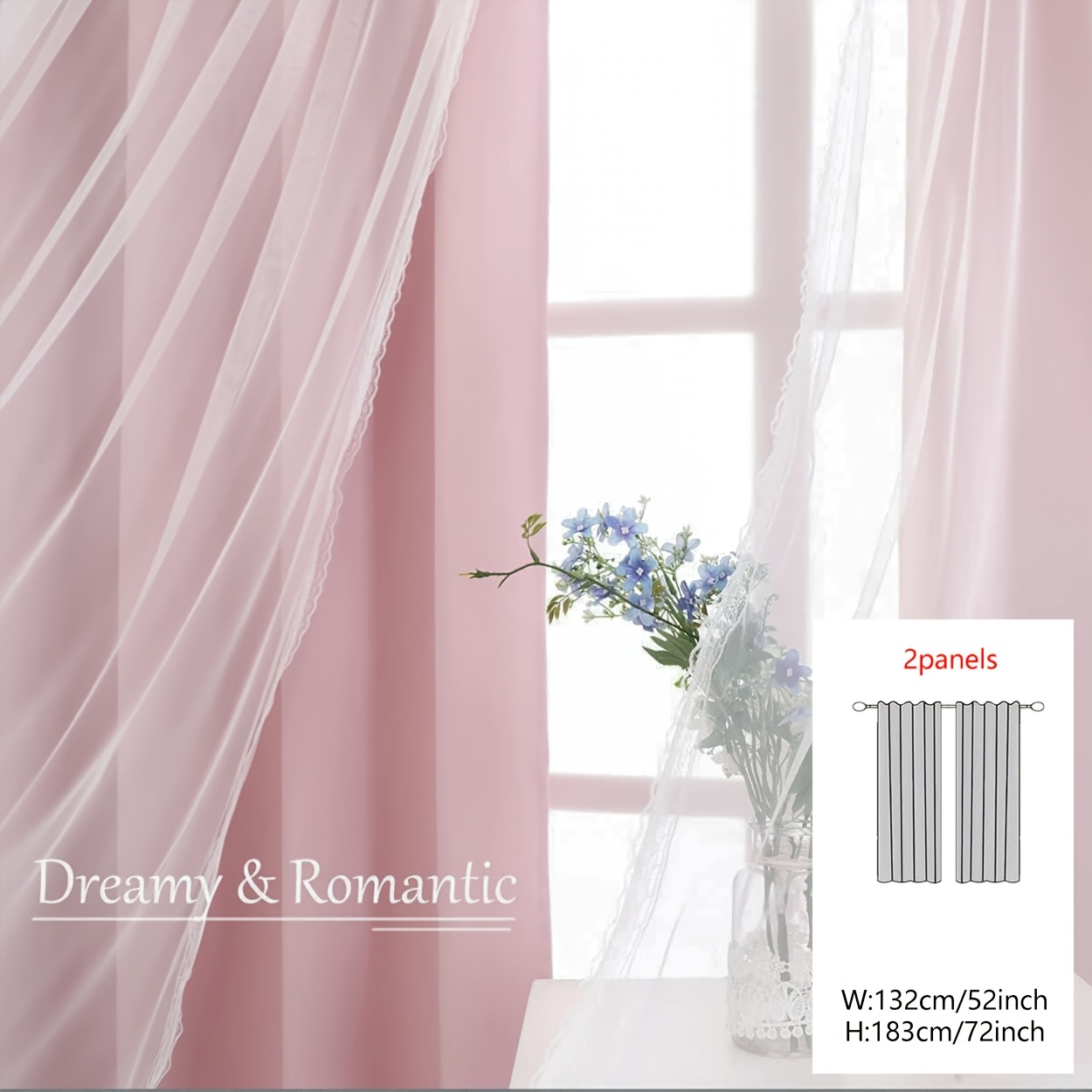 TEMU 2-panel Blackout Curtains, Solid Color Double-layer Integrated Curtain With Top Loop, Suitable For Bedroom Blackout Curtains, Living Room