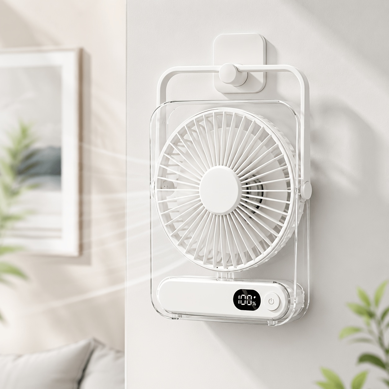Prenosni zložljiv ventilator s polnjenjem preko USB, tih mini ventilator z nizkim hrupom, 5 hitrostnih nastavitev, 180-stopinjsko širokokotno