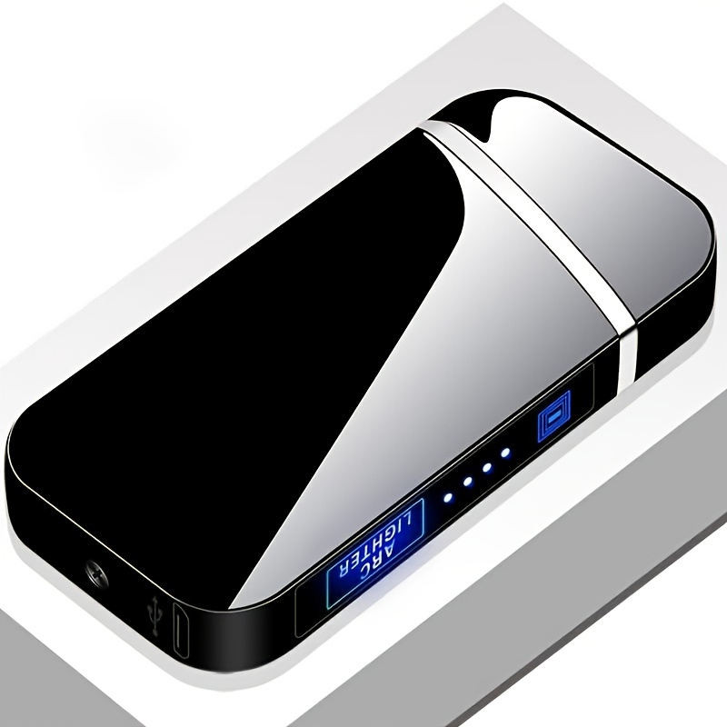USB Rechargeable Dual Arc Plasma Lighter - Windproof, Butane-Free, Sleek   with Blue Accents, Perfect Gift for Any Occasion, Portable Lighter | Modern Lighter | Durable Construction, Lighter Rechargeable