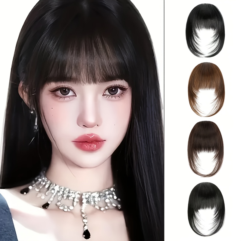 womens layered   inspired straight hair wig with bangs sleek black synthetic hair for versatile styling natural look       everyday hairpiece  inspired bangs   hair details 0