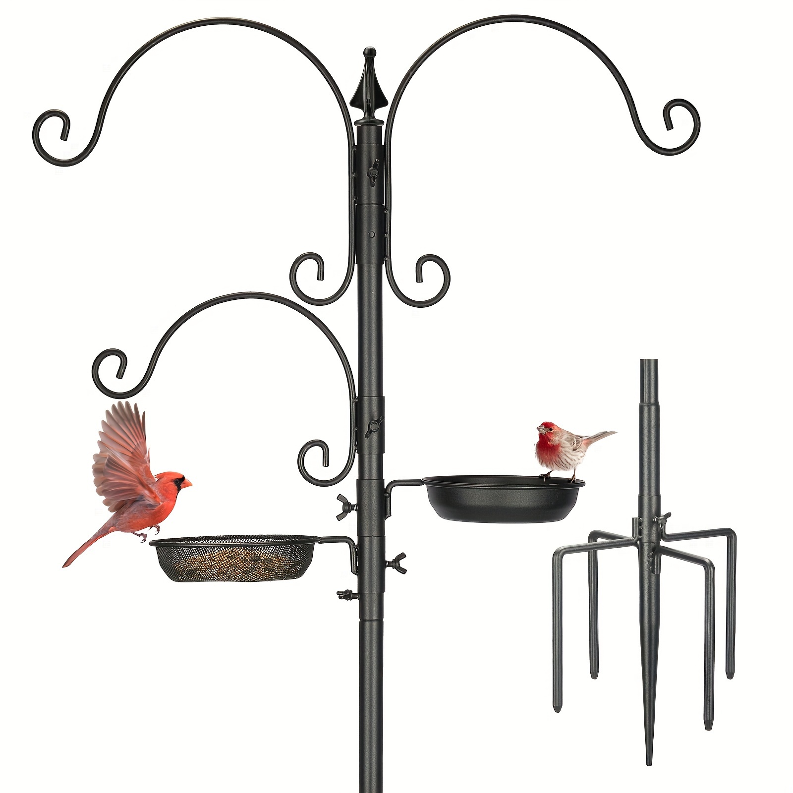 

Kingsyard Bird Feeding Station Kit, 85 Inch Bird Feeder Pole With 5-prong Base, Bird Feeder Stand For Outdoors Hanging Bird Feeders, Upgraded In Stability