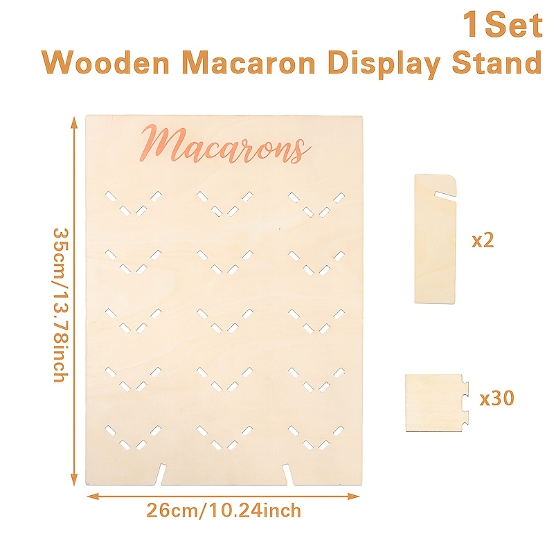 E-shop 1 Set, Quadratischer Holz-Displayständer, 35*, Macaron-Dessert-Displayständer, Happy Birthday Party-Dekoration, Baby-Shower-Party-Zubehör,