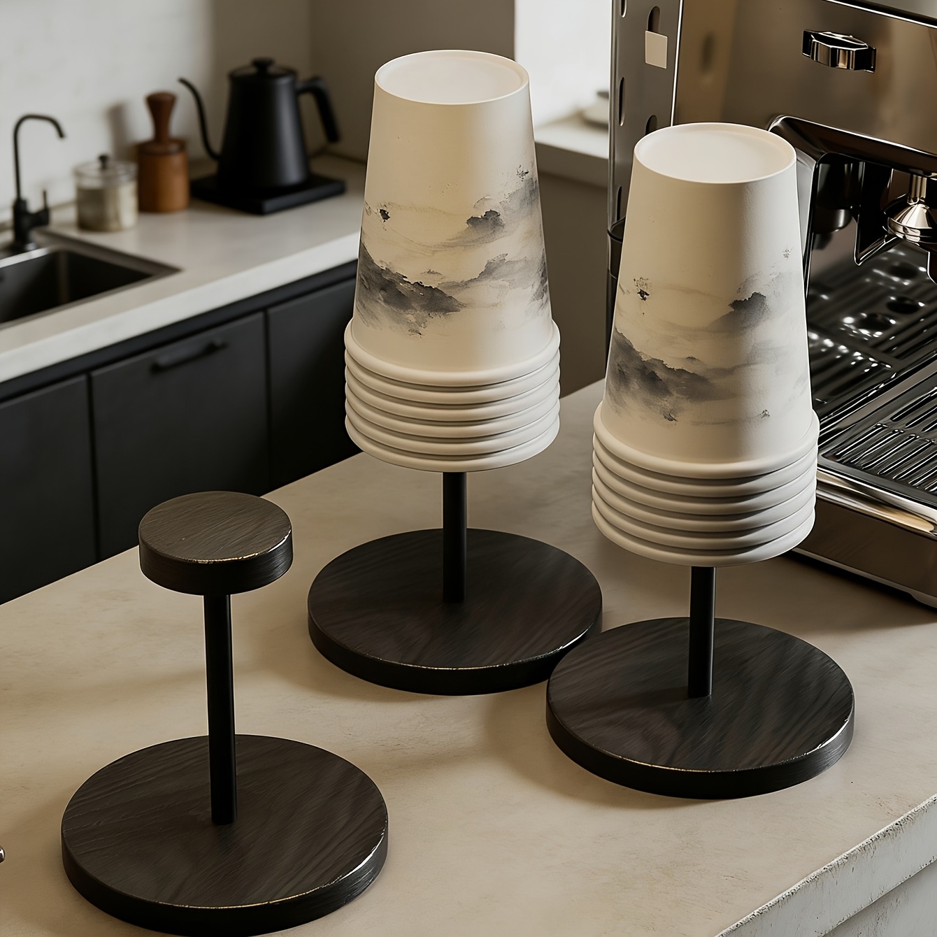   cup holder suitable for coffee tea water cups desktop paper cup storage rack with holder for office commercial use cafes restaurants durable and stylish design suitable for home or   bar additions