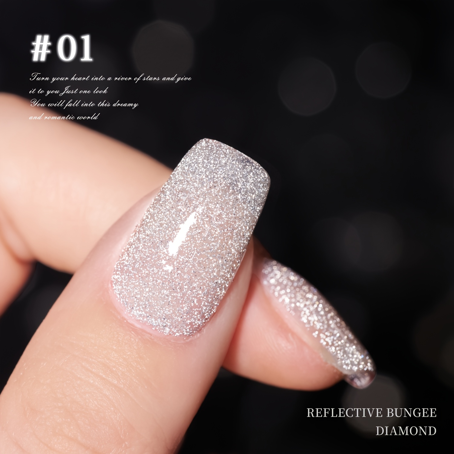 Image of Crushed Sparkling Gel 01 Milk Bottle --- Glitter Gel Polish, New Popular Glitter Reflective Disco Crushed Sparkling Gel, Sparkling Silvery-white Nail Gel, Gel Polish For Diy Nail Art Design