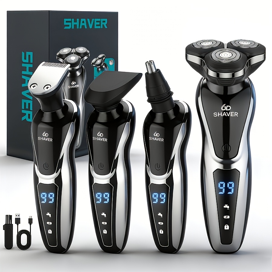     elektrorasierer & trimmer für herren – usb-aufladbar mit digitaldisplay,   zum rasieren, haarschneiden, nasenhaartrimmer – für reisen, geschenke für männer (nicht waschbar)