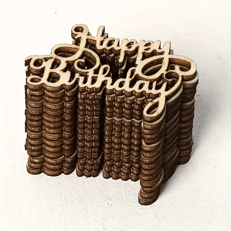 

15pcs Décorations en Bois Rustiques Mini Anniversaire - Parfaites pour le Scrapbooking DIY, les Décorations de Gâteaux & les Ornements de Fête - Accents de à Thème Charmants