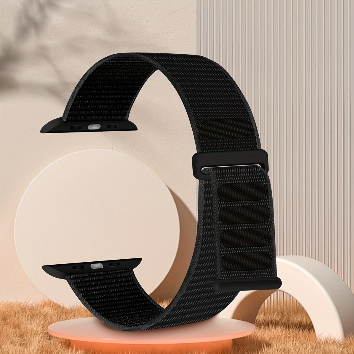 TEMU Bracelet de montre élégant en nylon élastique à boucle simple pour homme et femme, 38/40/41/série10-42mm 44/45/46/série1.2.3-42mm pour bracelet
