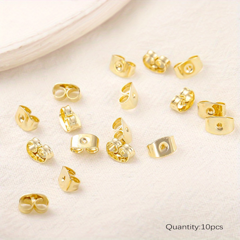10/40/80pcs Earring Backs Stoppers For Jewelry Making, Golden Silvery For Studs Earring Studs Backs, Earring Findings