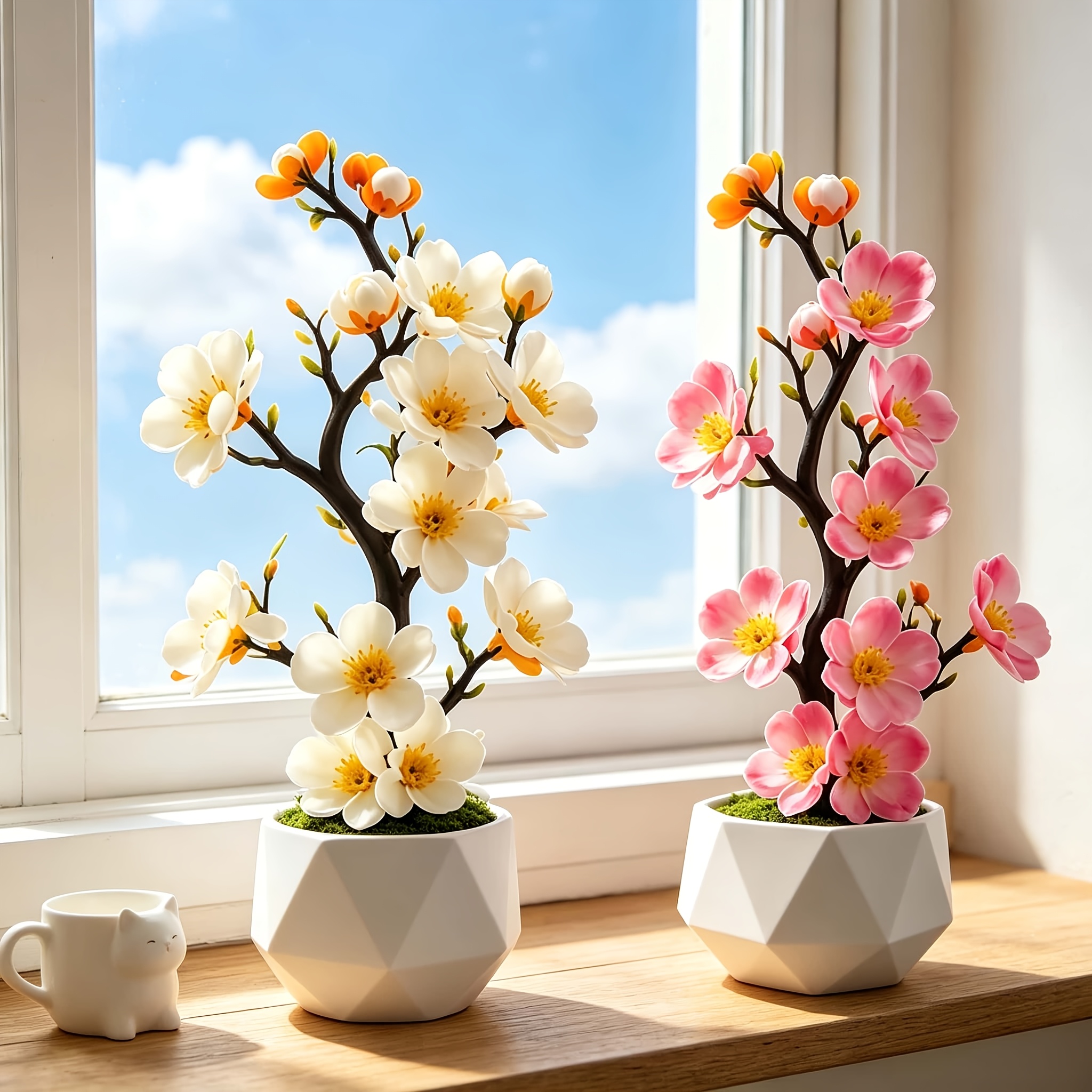 2-Color Combination Pack of Realistic Plum Blossoms