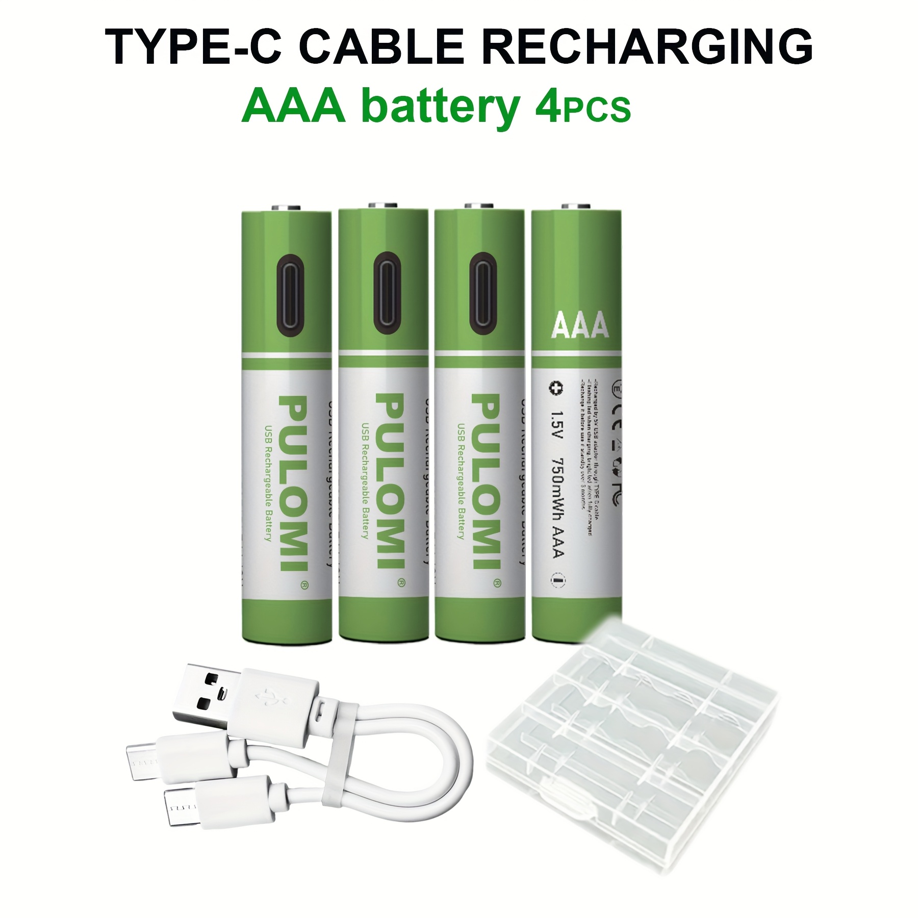 Image of 4pcs Aaa Battery Aaa Batteries, Aaa Rechargeable Lithium , High Capacity 1.5v 500mah 750mwh Rechargeable Lithium Battery, 1.5 Hours Fast Charge, Output, Long Lasting Cycle Times Up To 1200x