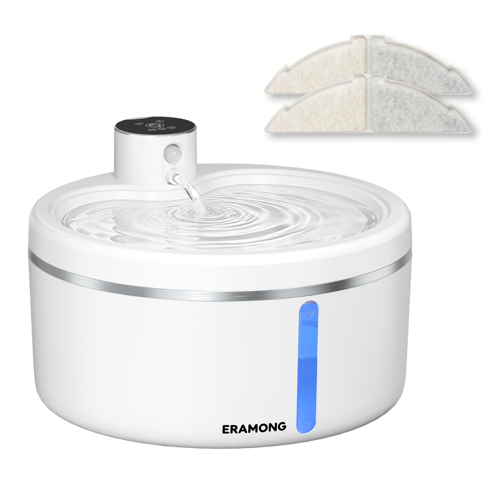 TEMU Distributeur d'eau fil pour animaux de compagnie, équipé d'une batterie et de détecteurs de mouvement, avec distributeur automatique et filtres