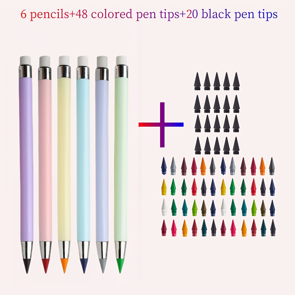 Image of 74pcs/set Unlimited Pencil Set With Eraser - To Sharpen, Suitable For Smooth Drawing Of Art And School Supplies
