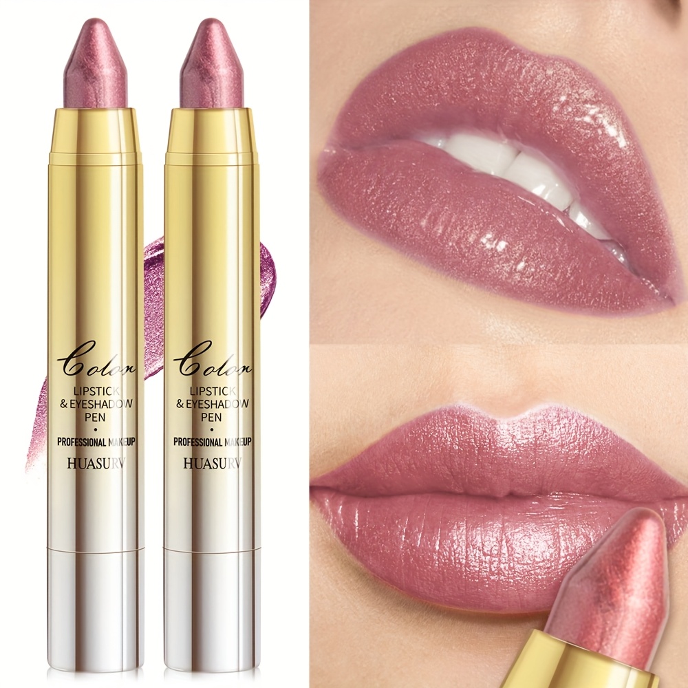 Image of [valentine's Day Gift] [2pcs] Huasurv Lipstick Eyeshadow Pencil Non-fading Fine Shimmer High Matte 3003-09