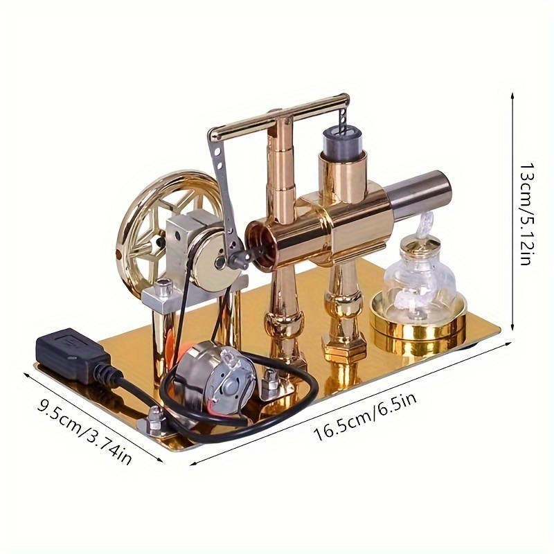 stirling engine engine generator kit single cylinder stainless steel construction pneumatic design educational   experiment model for learning and   enthusiastschristmas stocking stuffers christmas stocking stuffers Product details 5
