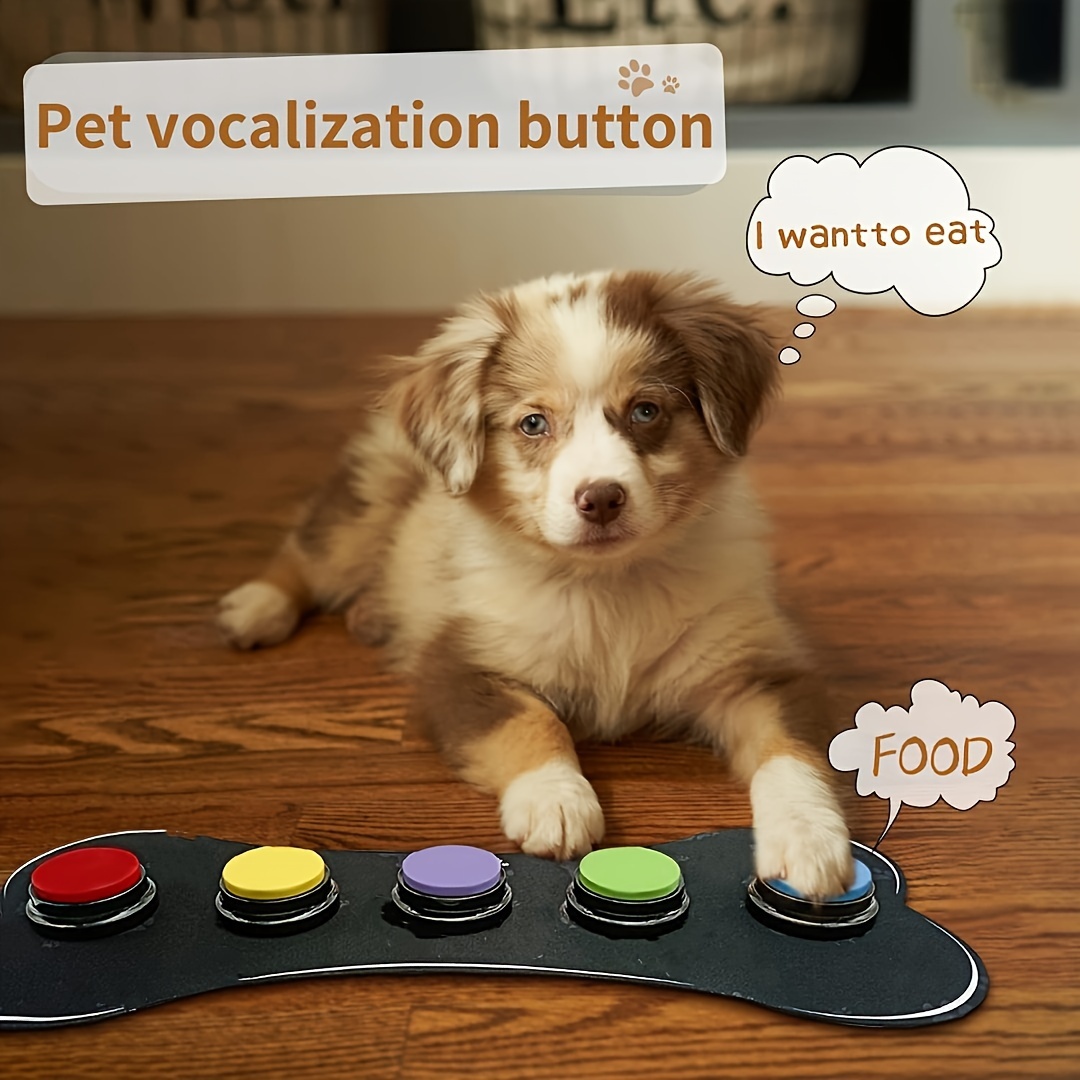 

1pc Dog Training Talking Button - Pet Communication Buzzer With 4 Training Buttons For Effective Obedience Training, Plastic, Ideal For All Dog Breeds, Dog Buttons For Communication