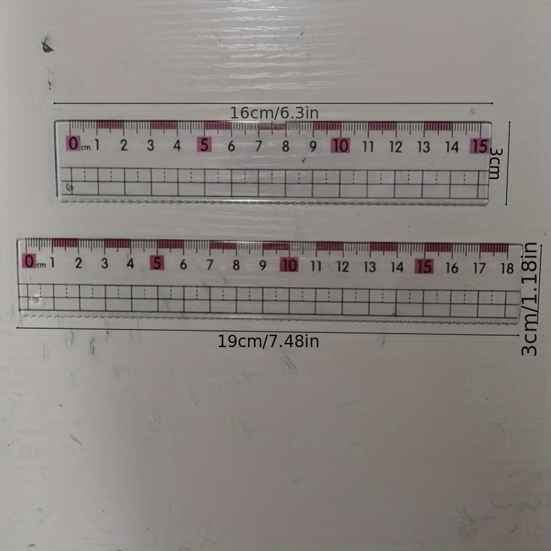 Anti-myopic Ruler For Students, Transparent , Thickened Pe Material, 15/18cm Exam Marking Scale Ruler With Handle