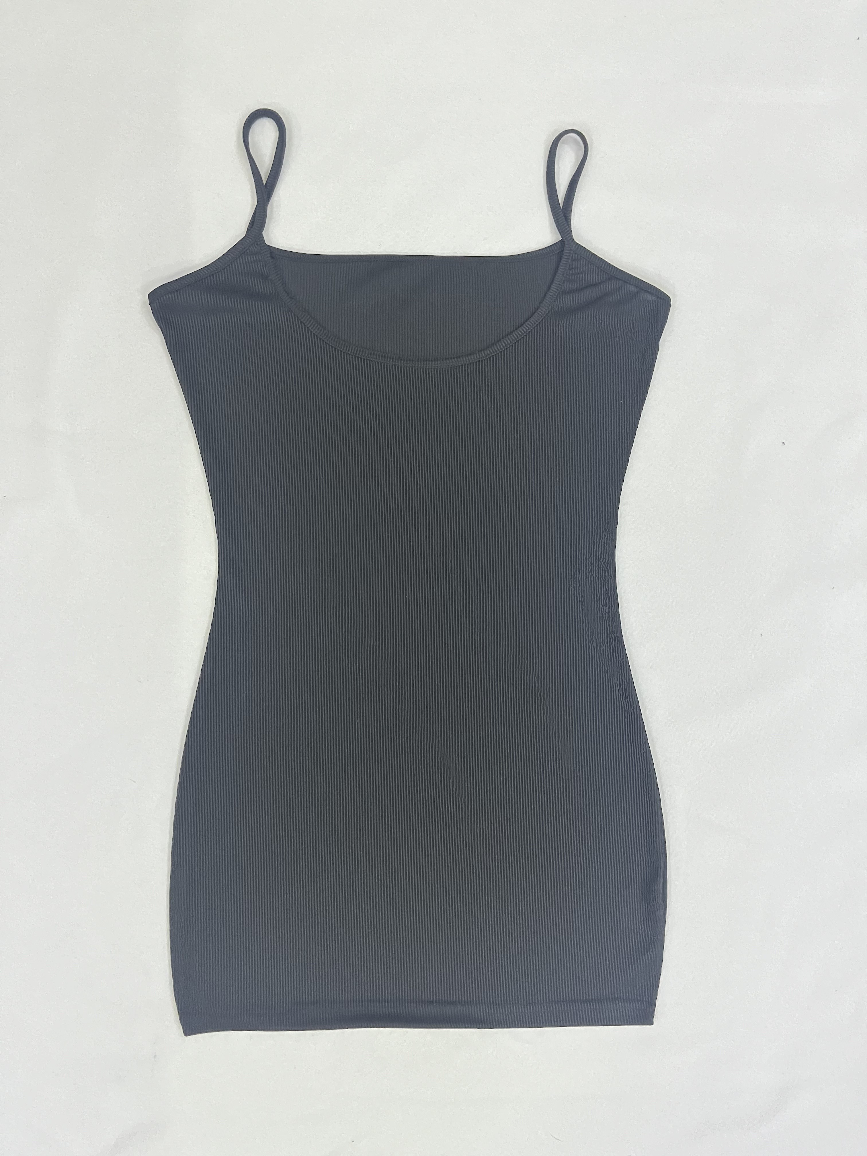 Secy Cami Bodycon Dress, Sleeveless Solid V-neck Summer Mini