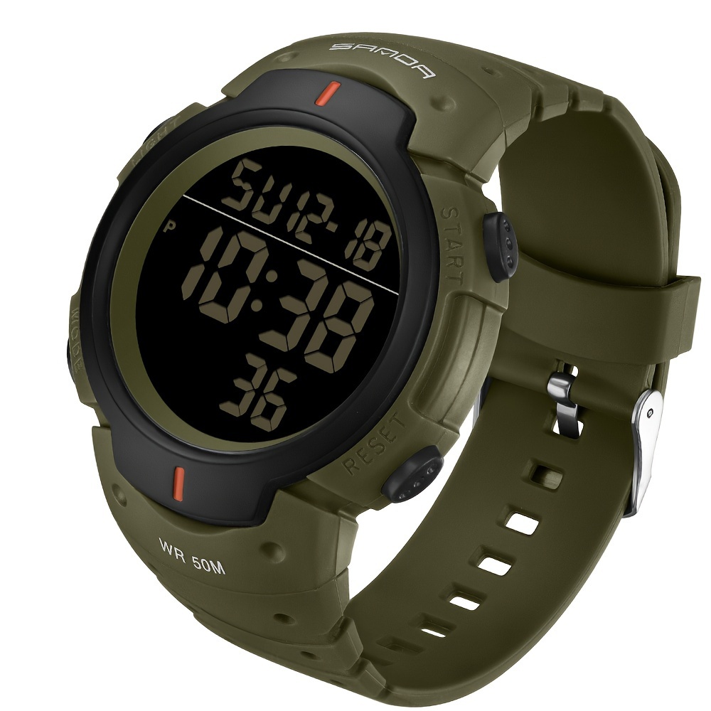 SANDA Men Outdoor Sport LED Digital Watch,Waterproof Watches with Chronograph Alarm Clock Wristwatch for Teens for Man Gifts