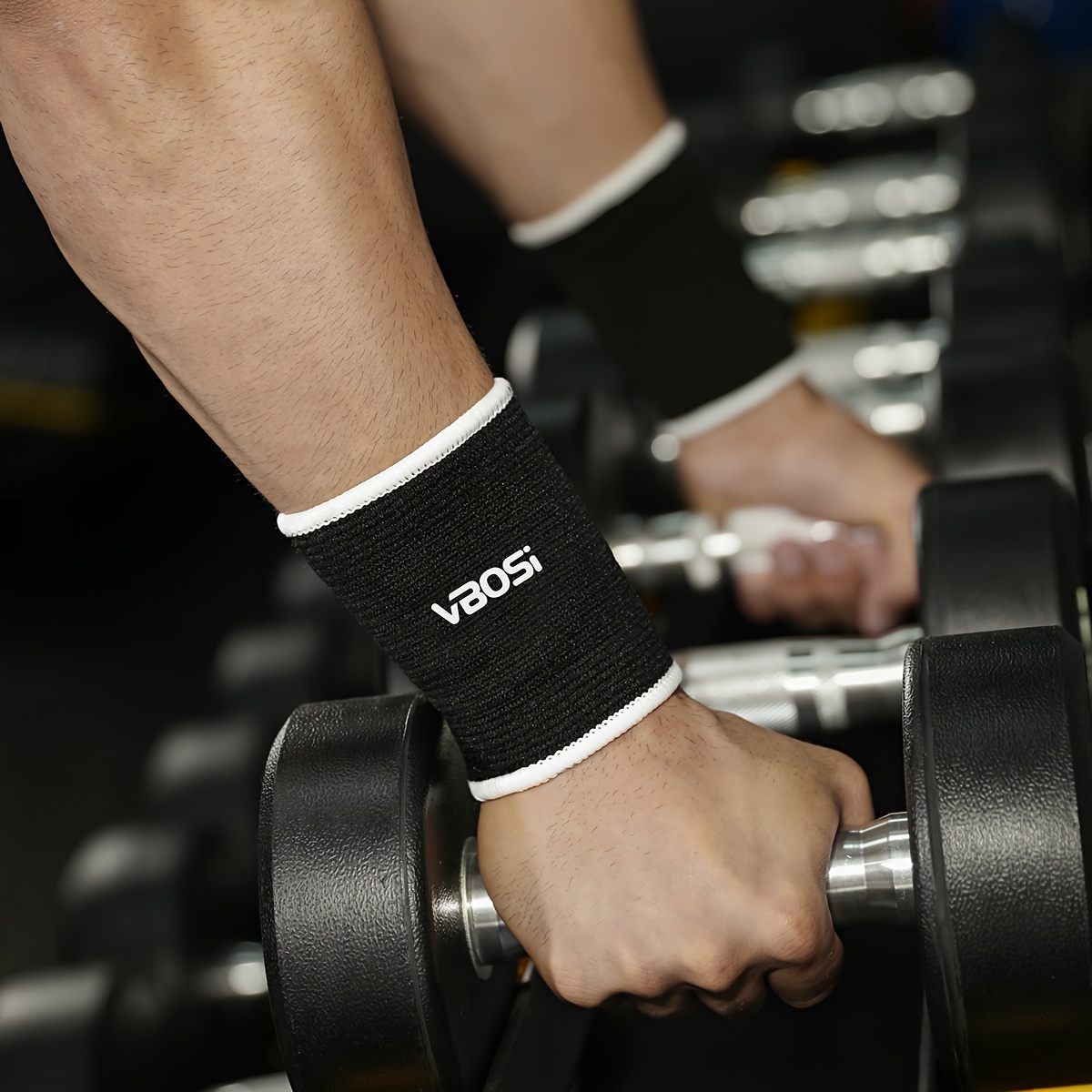 1 Pair (2pcs) Breathable Elastic Sweat-absorbing Wrist Support Sleeves For Weightlifting Kettlebell Dumbbell