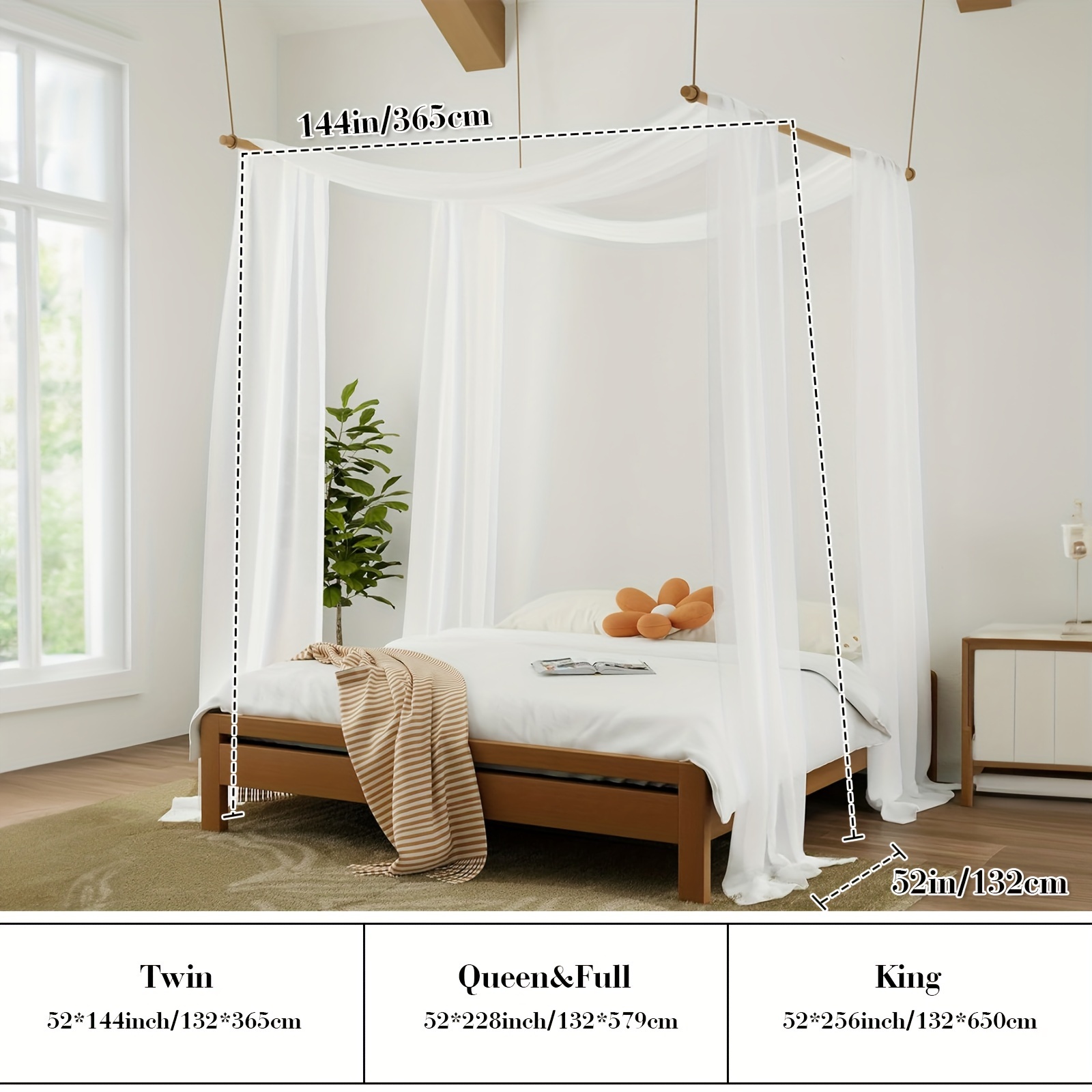 canopy bed curtains white sheer scarf bed canopy drapes Temu