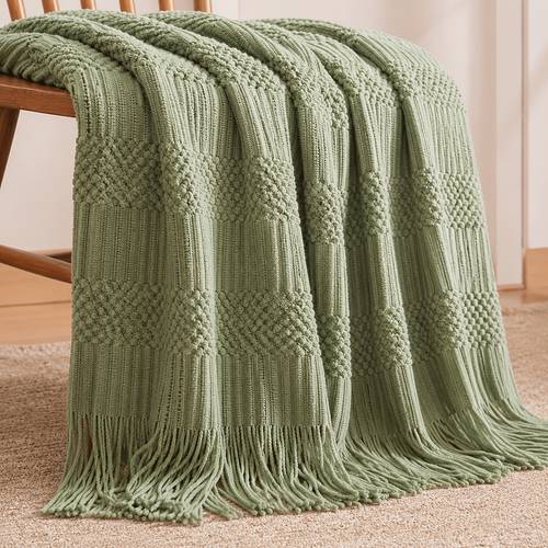 1pc cozy pineapple texture throw blanket with tassels bedspread suitable for use machine washable bedspread suitable for bedroom living room dorm warm tassel trim bed covering