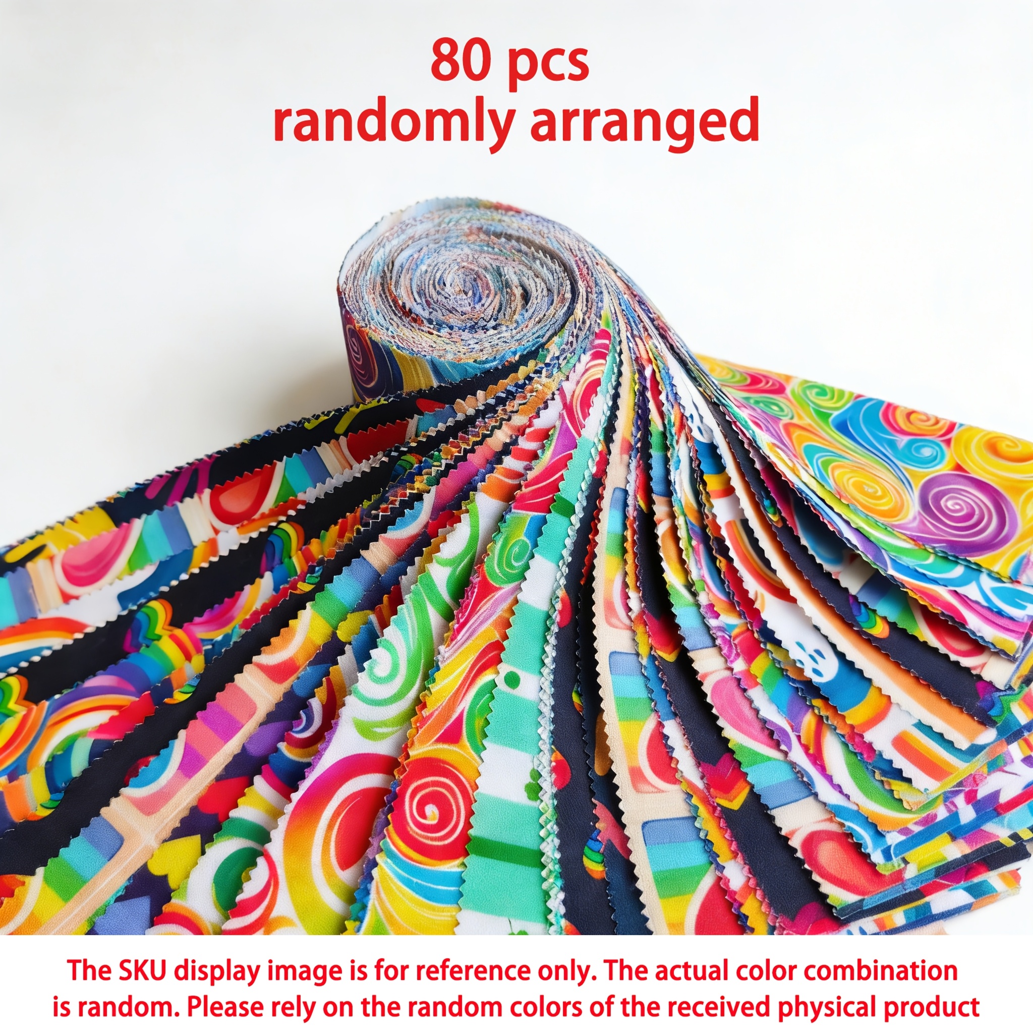 TEMU 20/40/80pcs Bandes de Tissu Jelly Roll Prédécoupées avec Aléatoires, pour le Quilting, les Loisirs Créatifs et la Couture, 6,35cm X 49,5cm,