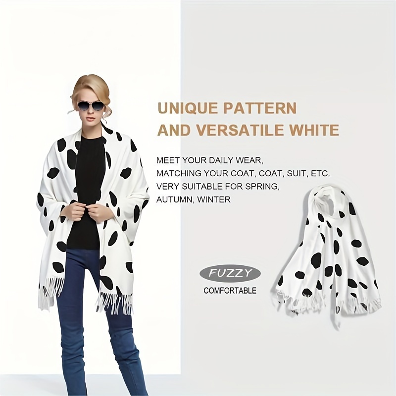 

Women's Shawls And Wraps Dalmatian Print Comfortable Long Scarf Winter Warm Scarves