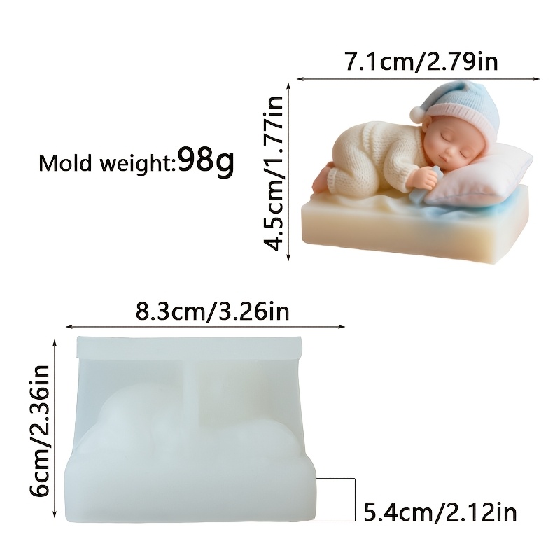 TEMU High-quality Silicone Mold, Designed For Baby's Sleep - Highly Suitable For Making Candles And Resin Products, Presenting Baby Patterns With